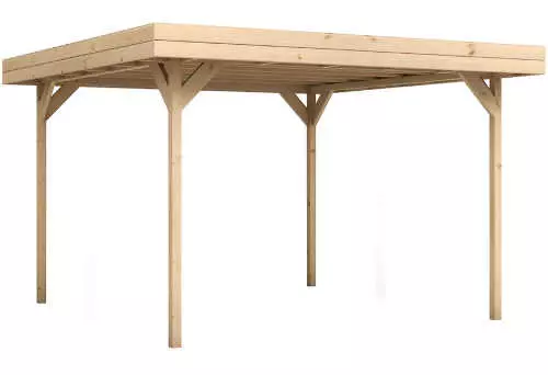 Minimalistický drevený záhradný altánok