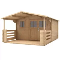 Záhradný drevený dom s terasou Agawa 366/516