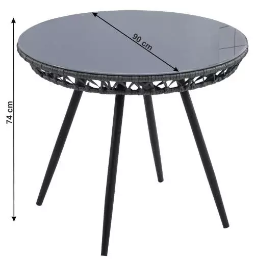 Okrúhly záhradný stôl s priemerom 90 cm