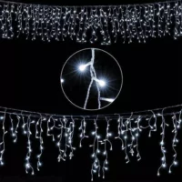 Krásna vianočná svetelná sprcha 5 m studená biela 200 LED